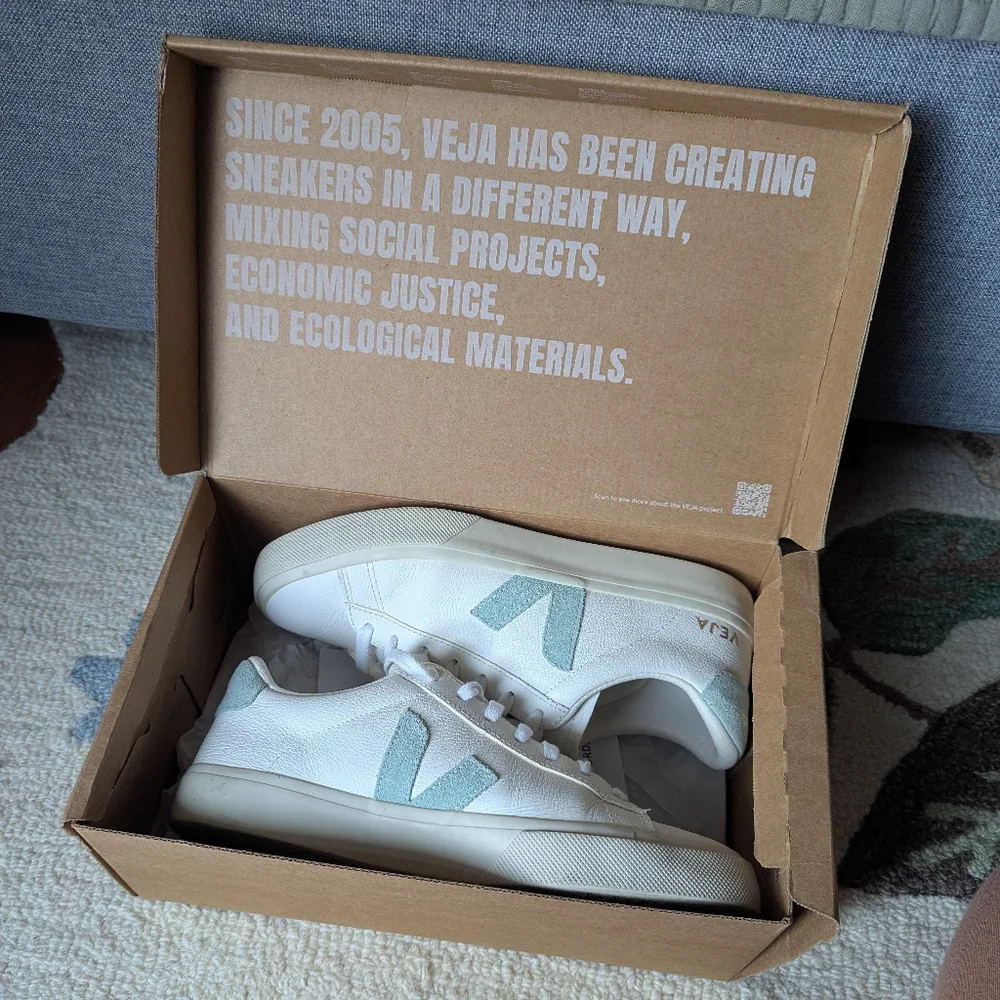 Veja Campo Extra White & Matcha Size 9 Womens White and Green Sneakers - Picture 3 of 14